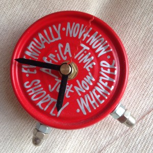 Waiting for time to pass with a cup of tea in hand