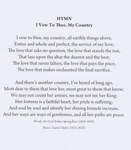 I vow to thee my country
