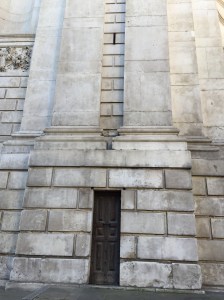 North-west tower small wooden crypt door - scene of the crime.