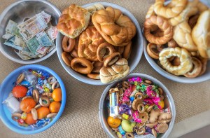 Moldovan sweets, bread and money Christmas