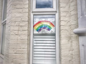 rainbow in window