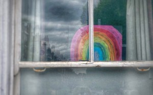 Rainbow in window