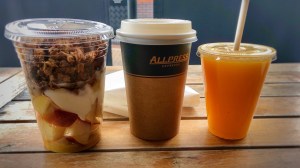 granola orange juice and coffee